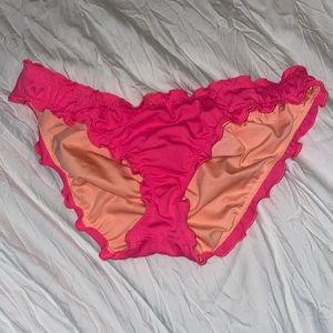 small Victoria’s Secret ruched swim bikini bottoms pink
